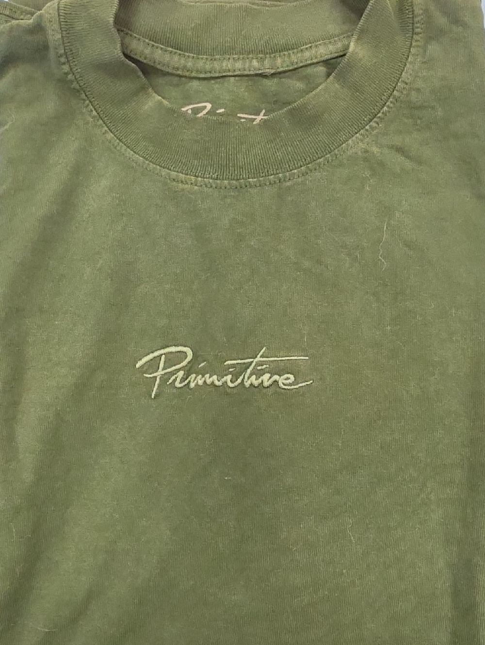 Primitive Olive Script Logo Short Sleeve Tee Size M ZUMIEZ NEW